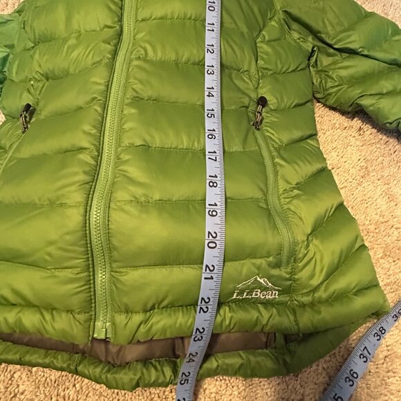 LL Bean Puffy Ski Jacket Green, Nylon Shell & Lining Zip Pockets Size Reg XS - Picture 11 of 16